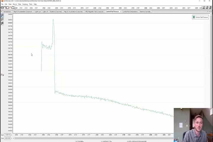 pressure data from enDAQ accelerometer