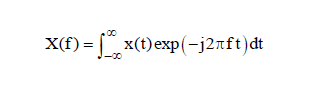 Fourier transform equation for identifying the spectral content of a time history